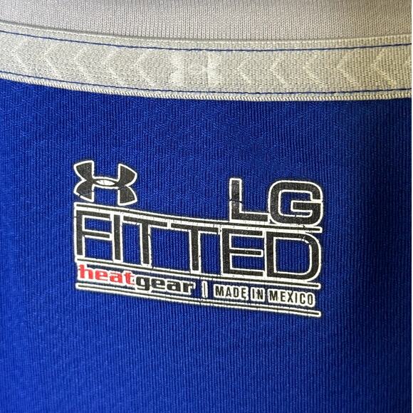UNDER ARMOUR BASEBALL MENS COMPRESSION BLUE/GRAY LONG SLEEVE SHIRT SIZE LARGE - Picture 3 of 11